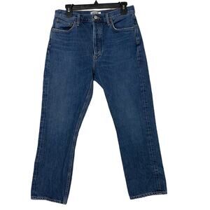 Agolde Jeans Womens 29 Riley Crop Straight Leg Button Fly High Rise